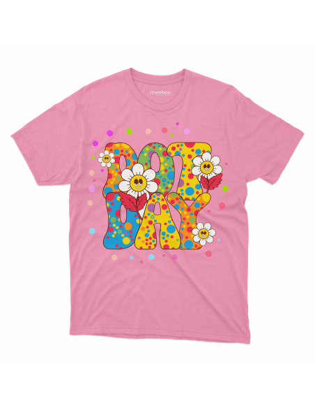 Koszulka Dziecięca "Dot Day - Kwiatki" Czarna | 100% Bawełna