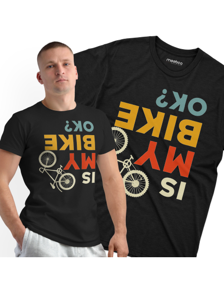 Koszulka Męska "Is my bike ok?" Czarna | 100% Bawełna