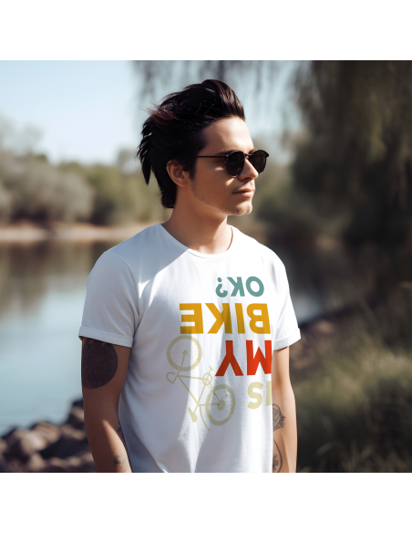 Koszulka Męska "Is my bike ok?" Czarna | 100% Bawełna