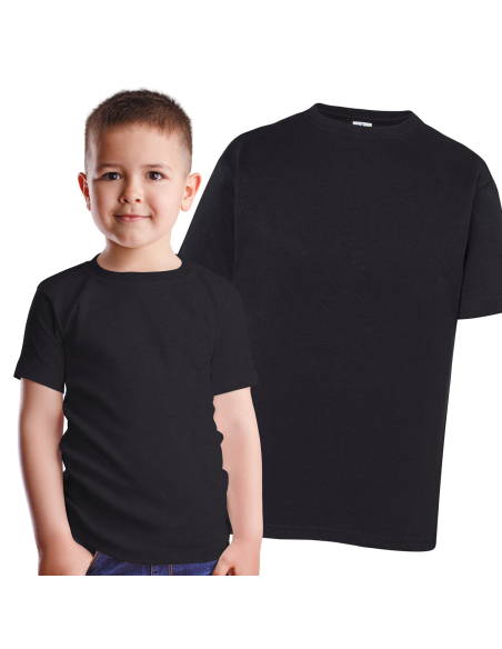 Koszulka Dziecięca na WF Czarna | 100% Bawełna