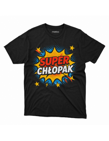 Koszulka Męska "Super chłopak" Czarna...