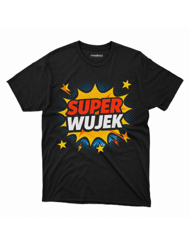 Koszulka Męska "Super wujek" Czarna |...