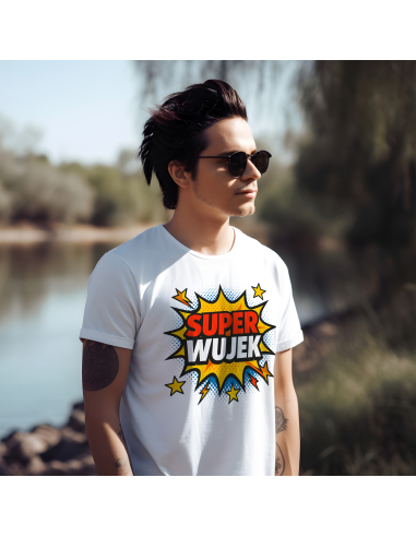 Koszulka Męska "Super wujek" Czarna |...