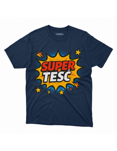 Koszulka Męska "Super teść" Czarna |...