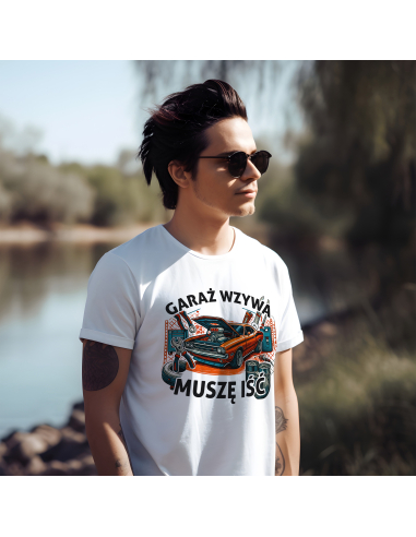 Koszulka Męska "Garaż wzywa, muszę...