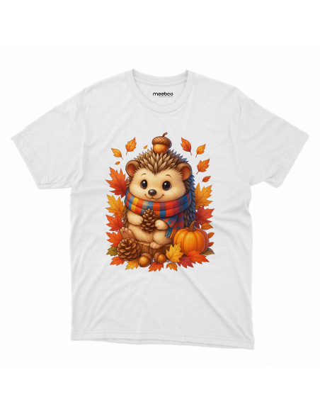 Koszulka Dziecięca "Jesienny jeżyk" Czarna | 100% Bawełna