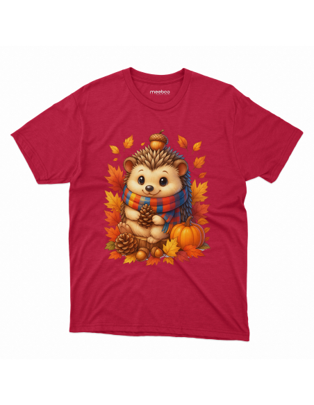 Koszulka Dziecięca "Jesienny jeżyk" Czarna | 100% Bawełna