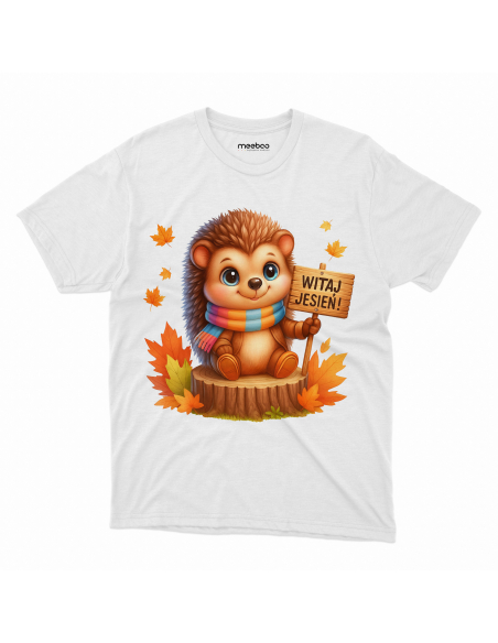 Koszulka Dziecięca "Witaj jesień" Czarna | 100% Bawełna