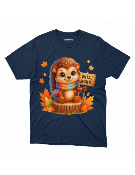 Koszulka Dziecięca "Witaj jesień" Czarna | 100% Bawełna