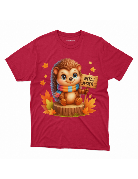 Koszulka Dziecięca "Witaj jesień" Czarna | 100% Bawełna