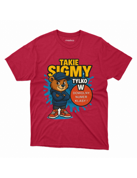 Koszulka Dziecięca "Takie sigmy tylko w + Twój numer" Czarna | 100% Bawełna