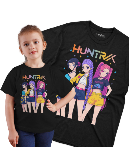 Koszulka Dziecięca dla fanów KPop "HUNTER/X" Czarna | 100% Bawełna