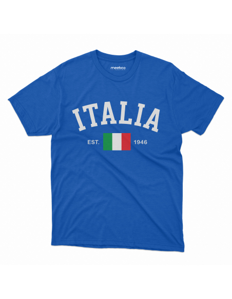 Koszulka Męska "ITALIA" Czarna | 100% Bawełna