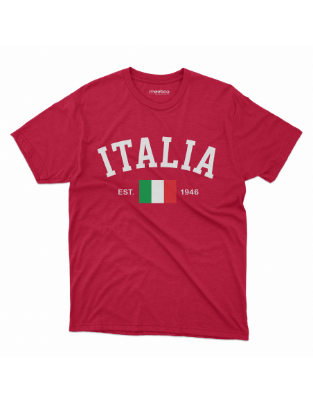 Koszulka Męska "ITALIA" Czarna | 100% Bawełna