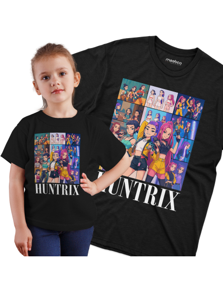 Koszulka Dziecięca dla fanów KPop "Grupa HUNTER/X" Czarna | 100% Bawełna