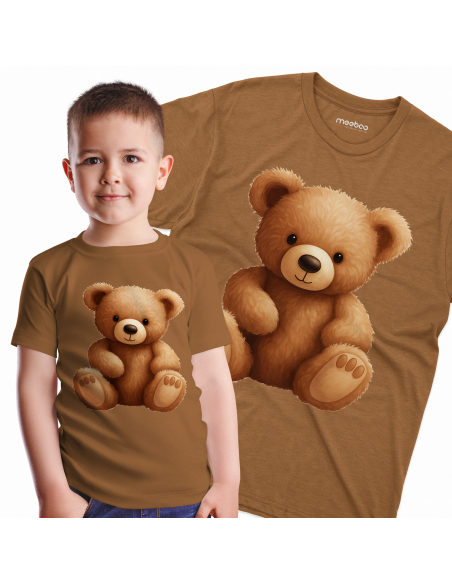 Koszulka Dziecięca "Pluszowy miś" Czarna | 100% Bawełna