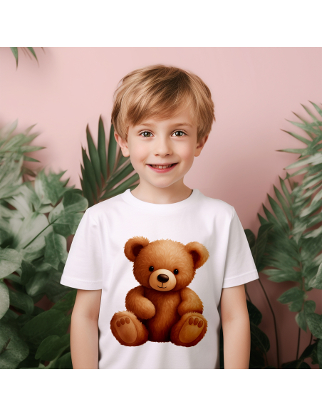 Koszulka Dziecięca "Pluszowy miś" Czarna | 100% Bawełna