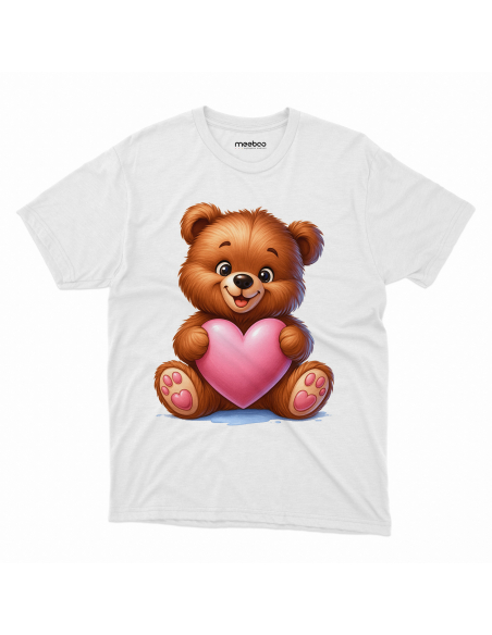 Koszulka Dziecięca "Miś z sercem" Czarna | 100% Bawełna