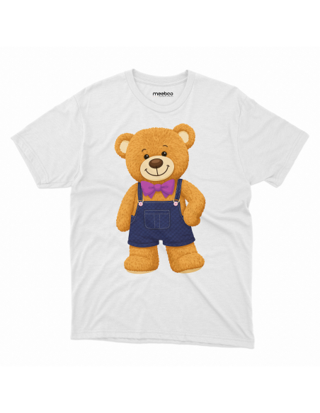 Koszulka Dziecięca "Stojący miś" Czarna | 100% Bawełna