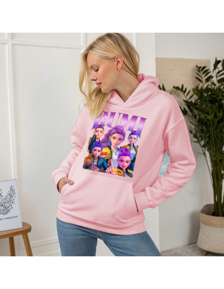 Bluza kangurek Dziecięca KPop "Rumi" Różowa | 100% Bawełna