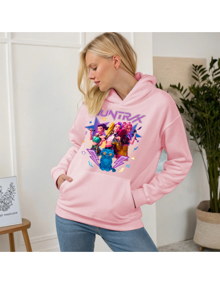 Bluza kangurek Dziecięca KPop "HUNTER/X" Różowa | 100% Bawełna