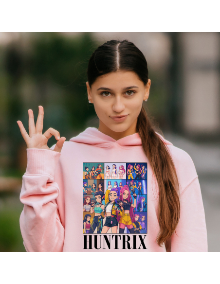 Bluza kangurek Dziecięca dla fanów KPop "Grupa HUNTER/X" Różowa | 100% Bawełna