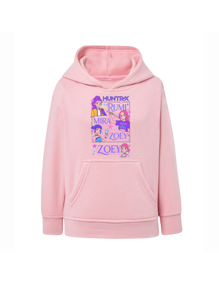 Bluza kangurek Dziecięca dla fanów KPop "HUNTER/X - Rumi, Mira, Zoey" Różowa | 100% Bawełna
