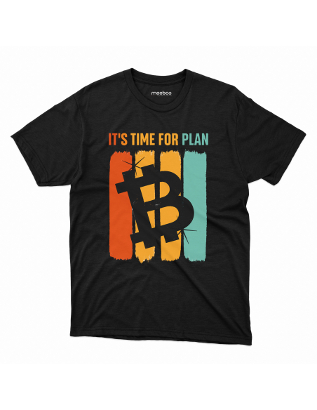 Koszulka Męska "Bitcoin Plan" Czarna | 100% Bawełna