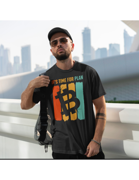 Koszulka Męska "Bitcoin Plan" Czarna | 100% Bawełna
