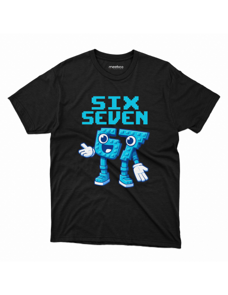 Koszulka Męska "Six Seven" Czarna | 100% Bawełna