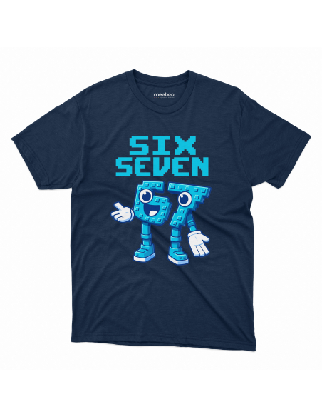 Koszulka Męska "Six Seven" Czarna | 100% Bawełna