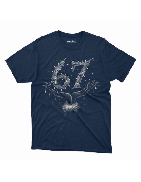 Koszulka Męska "Six Seven Grinch" Czarna | 100% Bawełna