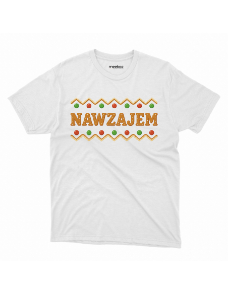 Koszulka Męska świąteczna "Nawzajem" Czarna | 100% Bawełna