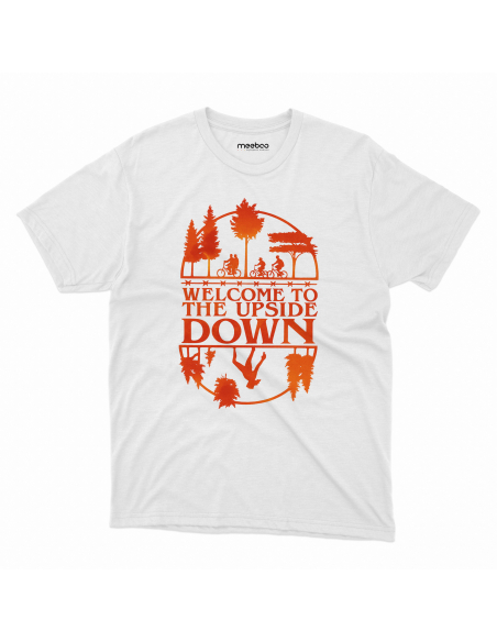 Koszulka Męska Stranger Things "Welcome to the upside down" Czarna | 100% Bawełna