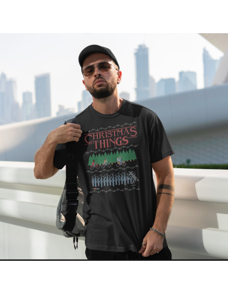 Koszulka Męska "Christmas Things" Czarna | 100% Bawełna