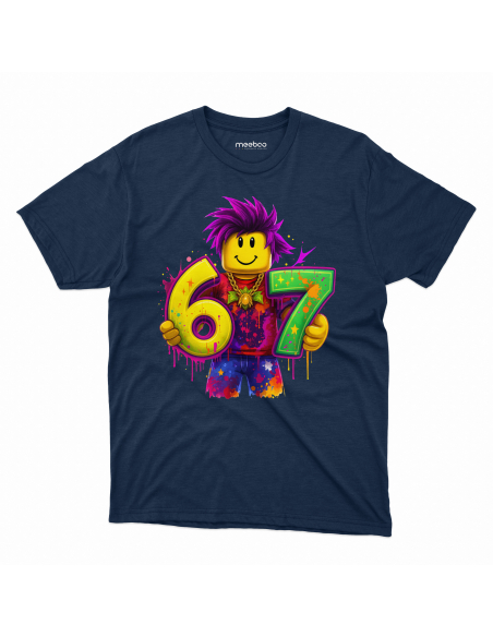 Koszulka Męska "Six Seven Roblox" Czarna | 100% Bawełna