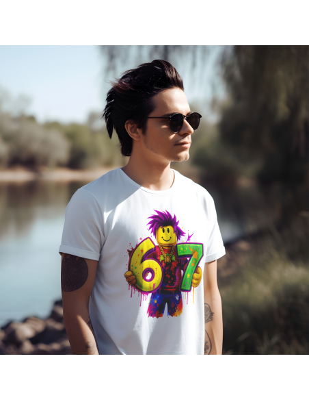 Koszulka Męska "Six Seven Roblox" Czarna | 100% Bawełna