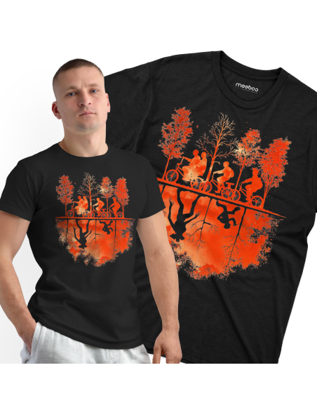 Koszulka Męska Stranger Things Czarna | 100% Bawełna