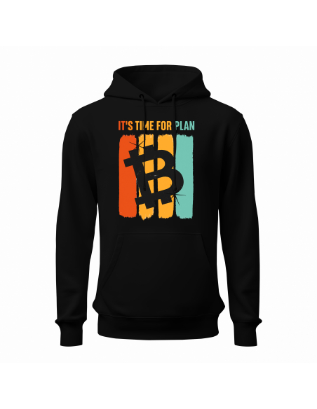 Bluza Męska Bitcoin "It's time for plan" Czarna | 100% Bawełna