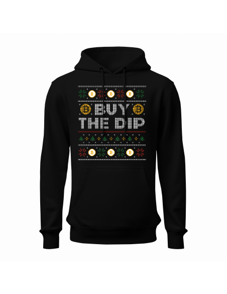 Bluza Męska Bitcoin "Buy the dip" Czarna | 100% Bawełna