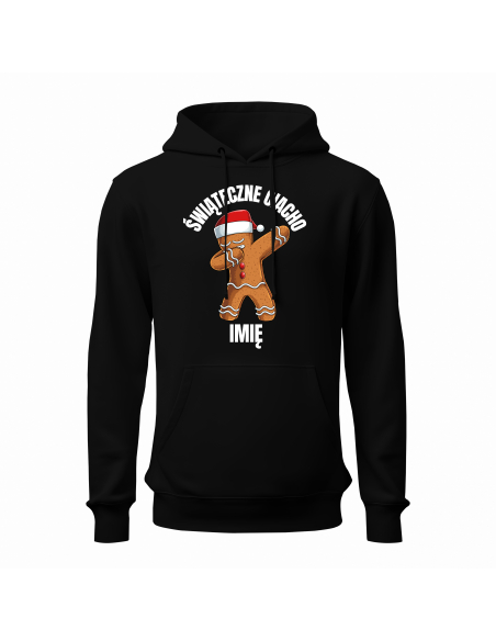 Bluza Męska świąteczna "Świąteczne ciacho + Twoje imię" Czarna | 100% Bawełna