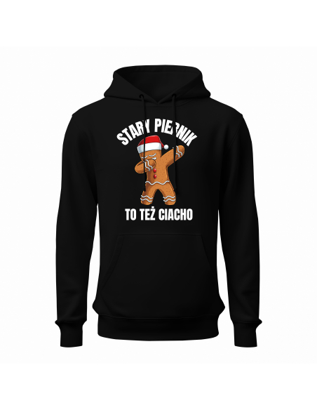 Bluza Męska świąteczna "Stary piernik to też ciacho" Czarna | 100% Bawełna