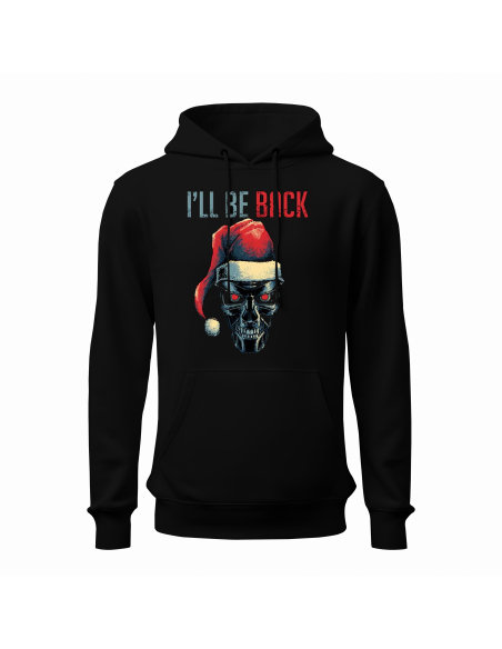 Bluza Męska świąteczna "I'll be back" Czarna | 100% Bawełna
