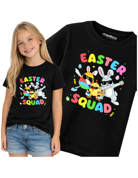 KOSZULKA DZIECIĘCA WIELKANOC EASTER SQUAD ZAJĄC KURCZAK PISANKI