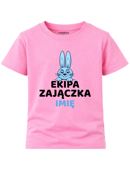 Koszulka Wielkanocna Chłopięca Ekipa Zajączka z Imieniem Prezent