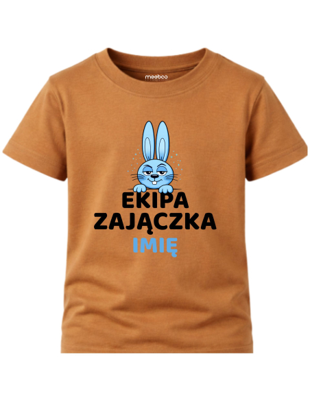 Koszulka Wielkanocna Chłopięca Ekipa Zajączka z Imieniem Prezent