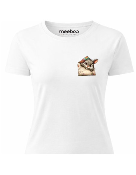Koszulka Damska Wielkanocna Królik w Kieszeni Cute T-Shirt