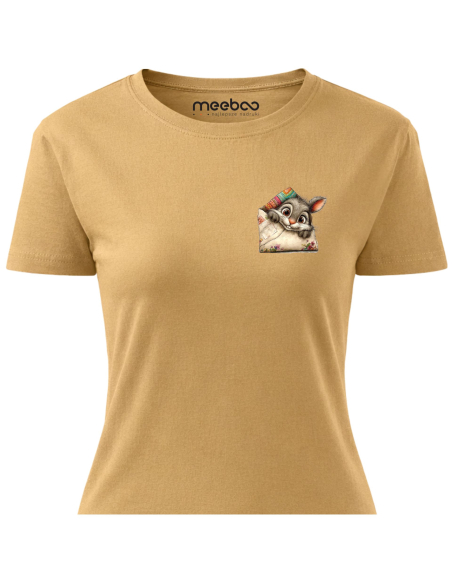 Koszulka Damska Wielkanocna Królik w Kieszeni Cute T-Shirt