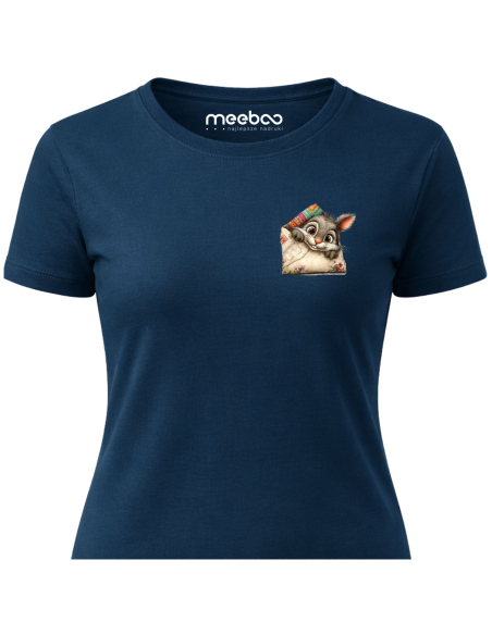 Koszulka Damska Wielkanocna Królik w Kieszeni Cute T-Shirt