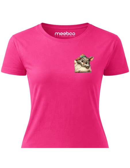 Koszulka Damska Wielkanocna Królik w Kieszeni Cute T-Shirt